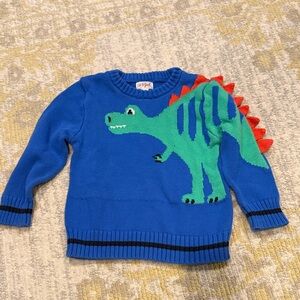 Cat & Jack Blue Sweater with Green Dinosaur size 4T